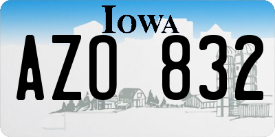 IA license plate AZO832