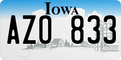IA license plate AZO833