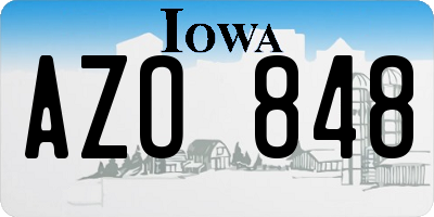 IA license plate AZO848