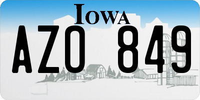 IA license plate AZO849