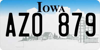 IA license plate AZO879