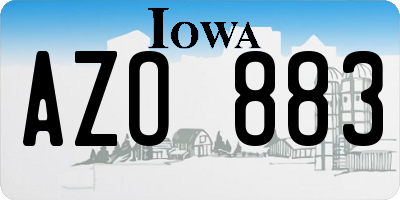 IA license plate AZO883