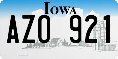 IA license plate AZO921