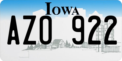 IA license plate AZO922
