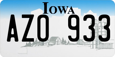 IA license plate AZO933