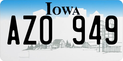IA license plate AZO949
