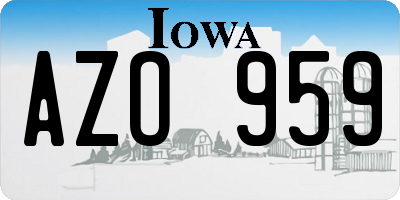 IA license plate AZO959