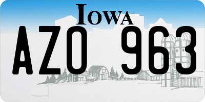 IA license plate AZO963