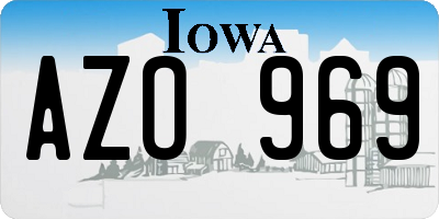 IA license plate AZO969