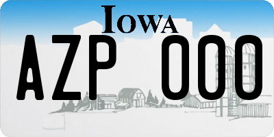 IA license plate AZP000