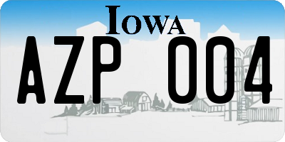 IA license plate AZP004