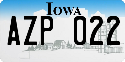 IA license plate AZP022