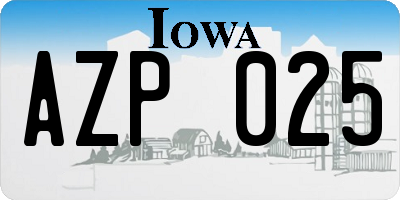 IA license plate AZP025