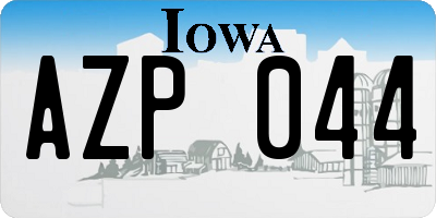 IA license plate AZP044