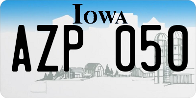 IA license plate AZP050