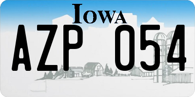 IA license plate AZP054