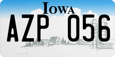 IA license plate AZP056