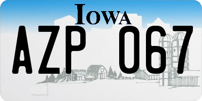IA license plate AZP067