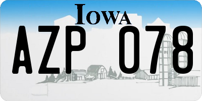 IA license plate AZP078