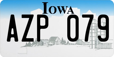 IA license plate AZP079