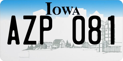 IA license plate AZP081