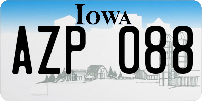 IA license plate AZP088