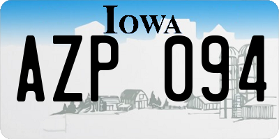 IA license plate AZP094