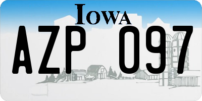 IA license plate AZP097