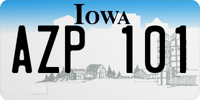 IA license plate AZP101