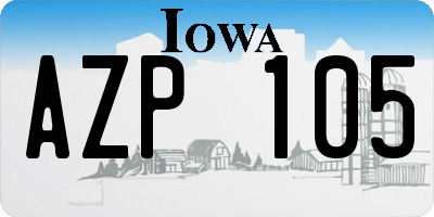 IA license plate AZP105