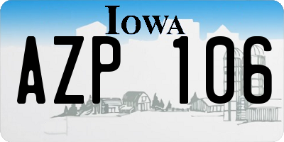 IA license plate AZP106