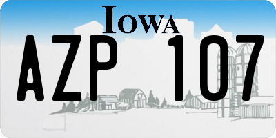 IA license plate AZP107