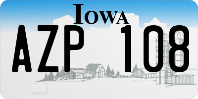 IA license plate AZP108