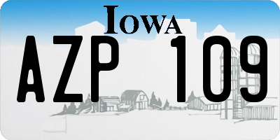IA license plate AZP109