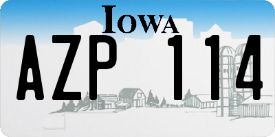IA license plate AZP114