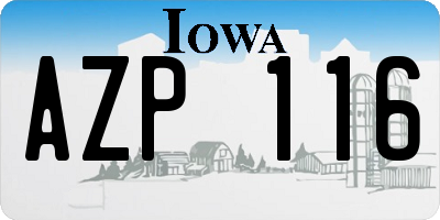 IA license plate AZP116