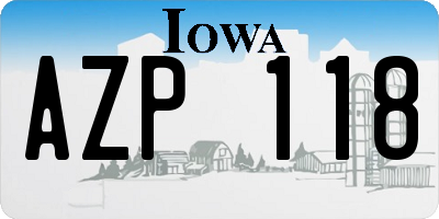 IA license plate AZP118