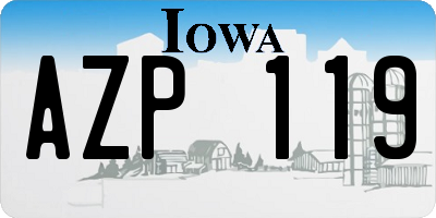 IA license plate AZP119