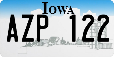 IA license plate AZP122
