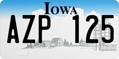 IA license plate AZP125