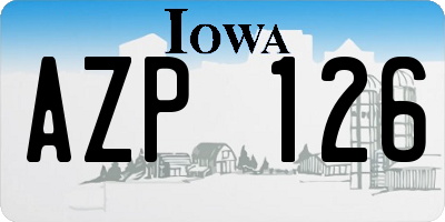 IA license plate AZP126