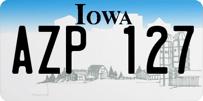 IA license plate AZP127