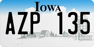 IA license plate AZP135