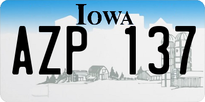 IA license plate AZP137