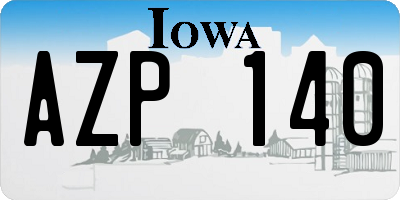 IA license plate AZP140