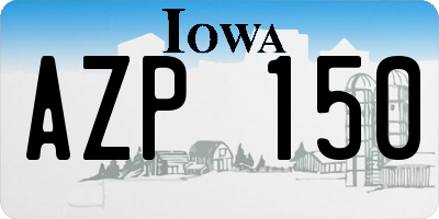 IA license plate AZP150