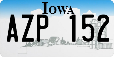 IA license plate AZP152