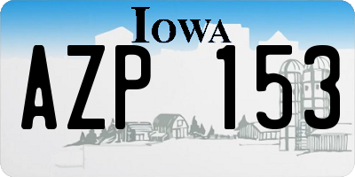 IA license plate AZP153