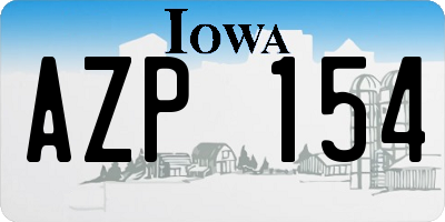 IA license plate AZP154