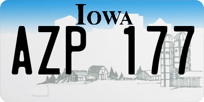 IA license plate AZP177